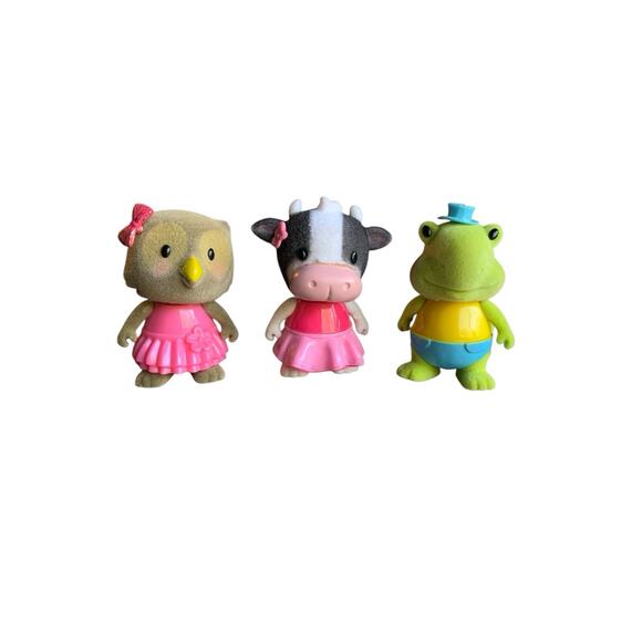 Li’l Woodzeez Bobbleez Lot Of 3 (Bobbleheads) Owl Cow Turtle - Picture 1 of 5